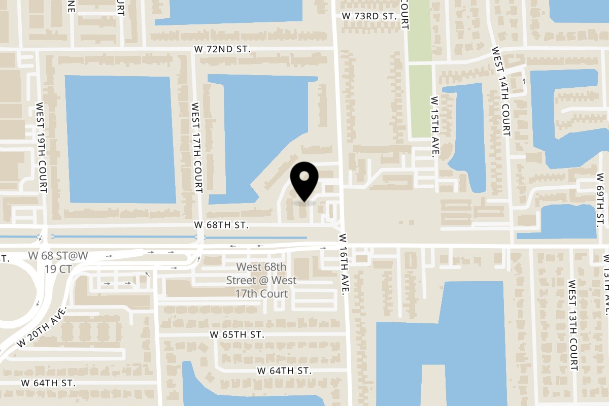 Map showing the location of Body Life Fit Food Truck on 1665 W 68th St in Hialeah